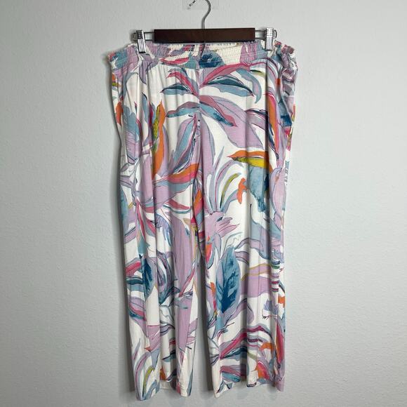 Soma Other - Soma Lounge Pajama Pants Women’s L Soft Stretch Floral Vibrant Multicolor Pastel